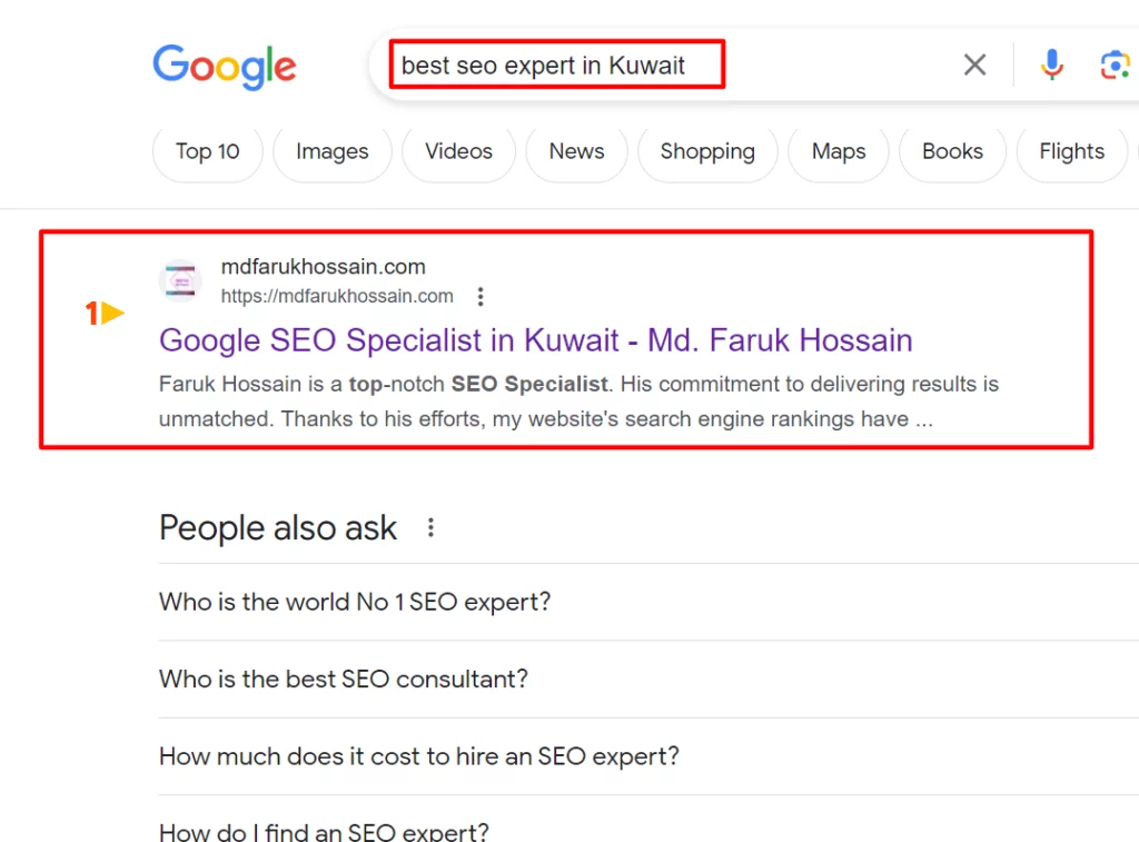 Google SEO Specialist Md. Faruk Hossain